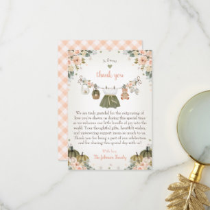Cartão De Agradecimento Chamada Doce Pequena Abóbora Outono Baby Shower