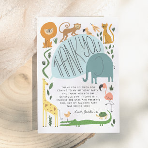 Cartão De Agradecimento Chamando Todos Os Animais De Festa! Festa de anive