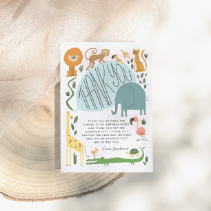 Cartão De Agradecimento Chamando Todos Os Animais De Festa! Festa de anive