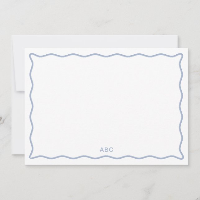 Cartão De Agradecimento Chambray Wavy Trim Note Card (Frente)