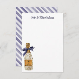 Cartão De Agradecimento Champanhe francês aquarela com Arco Marinho