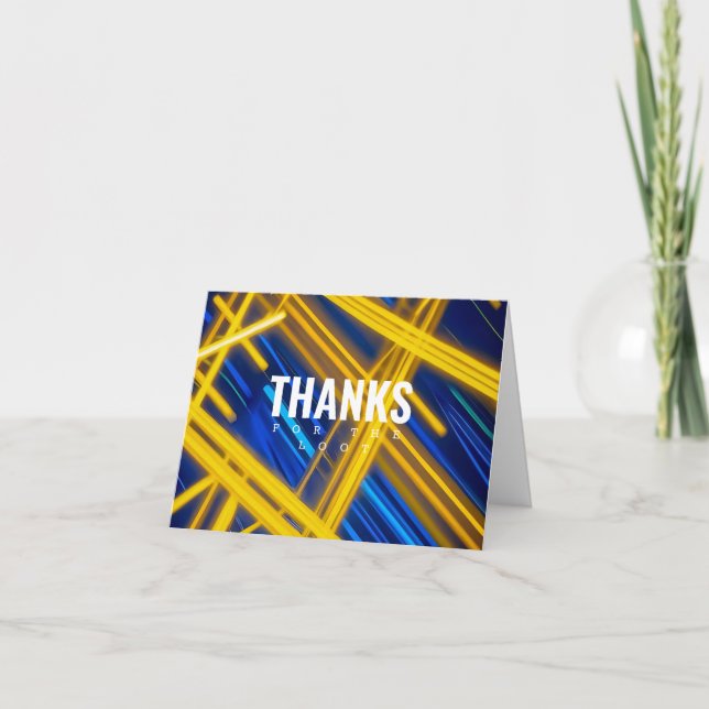 Cartão De Agradecimento Chaotic Glowing Cyberpunk Magenta Tech Digital (Frente)