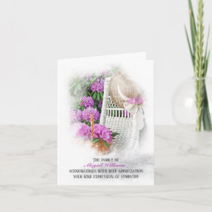 Cartão De Agradecimento Chapéu e Cesta na Simpatia do Jardim Azalea