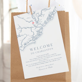 Cartão De Agradecimento Charleston SC Wedding Welcome Itinerary Dusty Blue