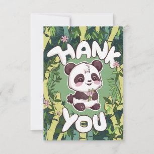 Cartão De Agradecimento Charming Elegant Panda