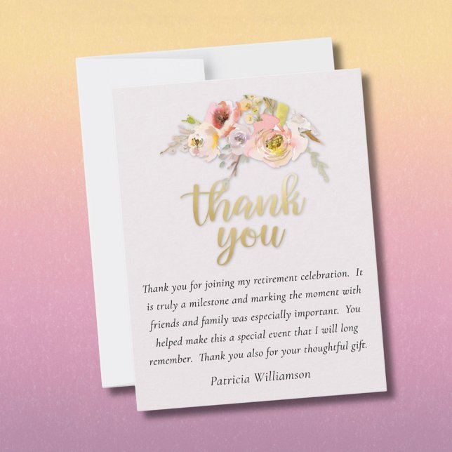 Cartão De Agradecimento Charming Floral Budget Retirement (Criador carregado)
