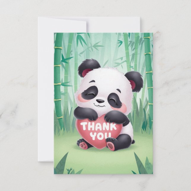 Cartão De Agradecimento Charming Whimsical Panda (Frente)