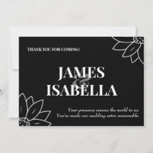 Cartão de Agradecimento Chato Preto e Branco na Mo