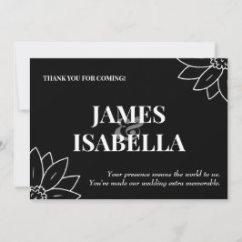 Cartão de Agradecimento Chato Preto e Branco na Mo