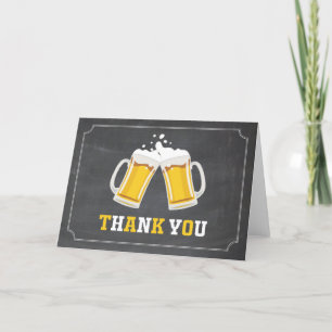 Cartão De Agradecimento Cheers and Beers Beer Mug Chalkboard