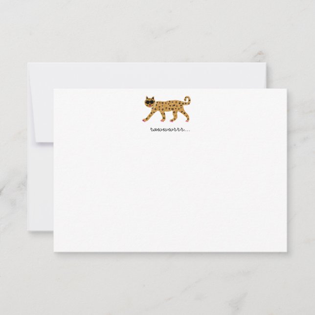 Cartão De Agradecimento Cheetah Flat Notecard (Frente)