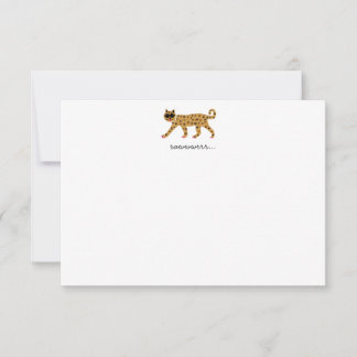 Cartão De Agradecimento Cheetah Flat Notecard