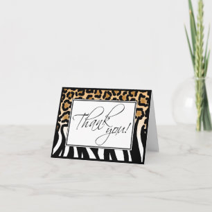 Cartão De Agradecimento Cheetah Print to Zebra Print Custom Thank You Card