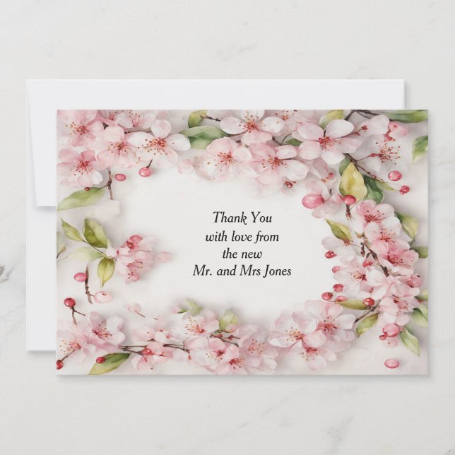 Cartão De Agradecimento Cherry Blossom (Frente)