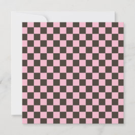 Cartão De Agradecimento Cherry blossom checkered board pattern