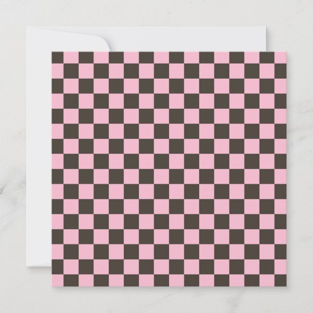 Cartão De Agradecimento Cherry blossom checkered board pattern (Frente)