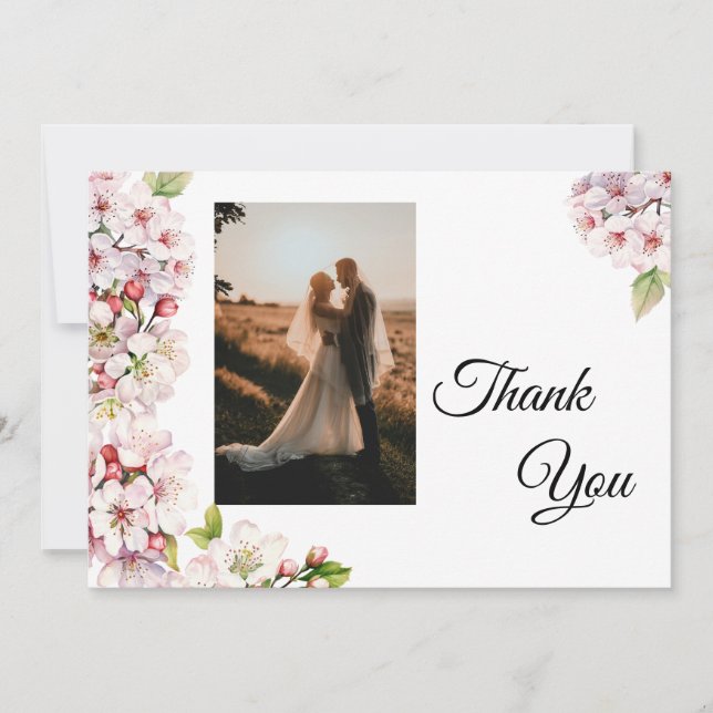 Cartão De Agradecimento Cherry Blossom Photo Thank You Card (Frente)