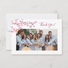 Cartão De Agradecimento Cherry Blossom Photo Wedding Thank You Card