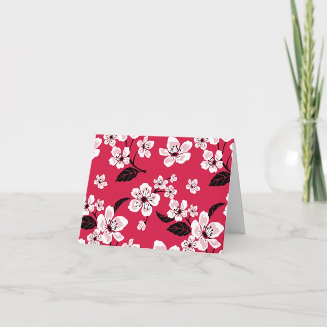 CARTÃO DE AGRADECIMENTO CHERRY BLOSSOM - SAKURA (VERMELHO) (Frente)