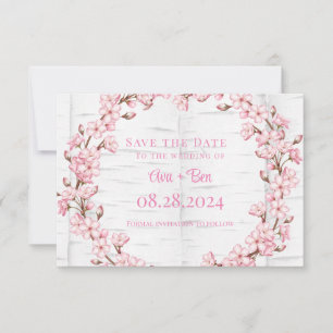 Cartão De Agradecimento Cherry Blossom Tree Latido Save the Date Card