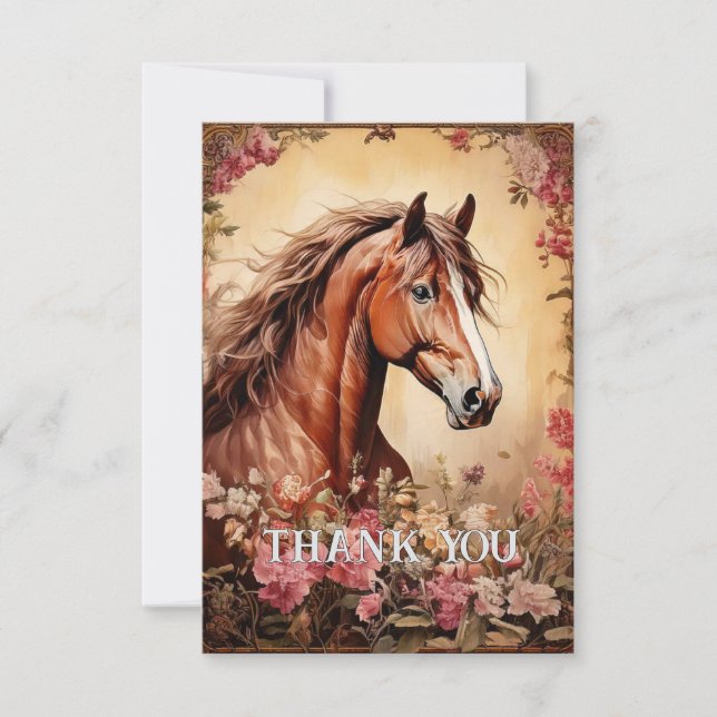 Cartão De Agradecimento Chestnut Stallion (Frente)
