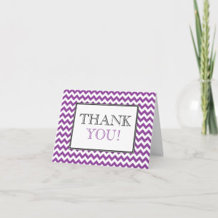 Cartão De Agradecimento Chevron Purple & White Thank You Card
