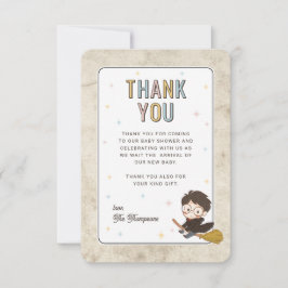 Cartão De Agradecimento Chibi Harry Potter Chá de Bebê Mágico