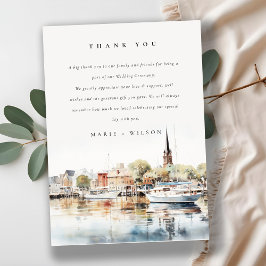 Cartão De Agradecimento Chic Annapolis Maryland Watercolor Wedding