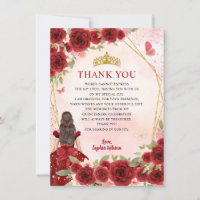 Chic Burgundy Red Dourada Princesa Floral Quinceañ