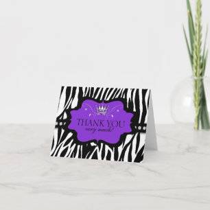 Cartão De Agradecimento Chic Contemporânea Zebra Obrigado