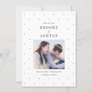 Cartão De Agradecimento Chic Dots Editable Color Save The Date Card