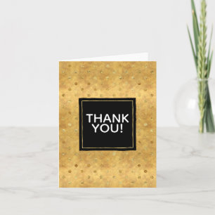 Cartão De Agradecimento Chic Dourado Dots Obrigado