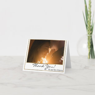 Cartão De Agradecimento Chic Elegant Dourado Border Foto Muito Obrigado