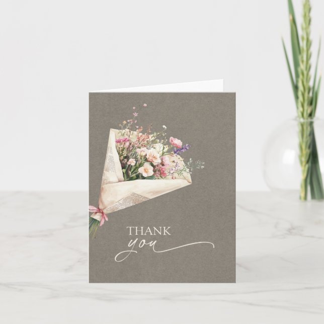 Cartão De Agradecimento Chic Farmers Market Bridal Shower Thank You Card (Frente)