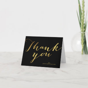 Cartão De Agradecimento Chic Faux Gold Foil Thank You Notes