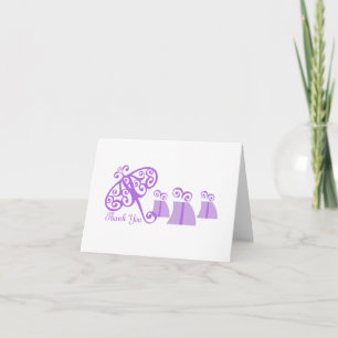 Cartão De Agradecimento Chic Fino/ Obrigado/ Violeta