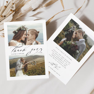 Cartão De Agradecimento Chic Hand - Letra 3 Foto Casamento