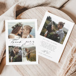 Cartão De Agradecimento Chic Hand - Letra 4 Foto Casamento<br><div class="desc">cartões de agradecimentos de casamento na moda moderno de caligrafia com uma foto e texto adicionais no verso. Você pode usar este cartão para um casamento,  chá de panela,  noivado,  aniversário ou qualquer evento especial. Para uma personalização mais avançada deste design,  clique no BOTÃO FERRAMENTA DESIGN AZUL.</div>