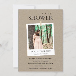 CARTÃO DE AGRADECIMENTO CHIC KRAFT MINIMAL PERSONALIZADO CHÁ DE FRALDAS DE