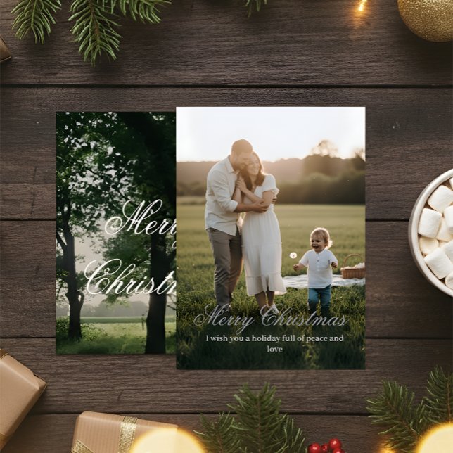 Cartão De Agradecimento Chic Minimalist Christmas Card (Criador carregado)