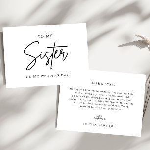 Cartão De Agradecimento Chic Minimalista Para Minha Irmã No Dia Do Casamen