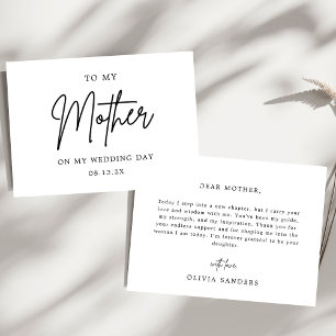 Cartão De Agradecimento Chic Minimalista Para Minha Mãe No Dia Do Casament