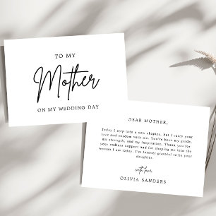 Cartão De Agradecimento Chic Minimalista Para Minha Mãe No Dia Do Casament