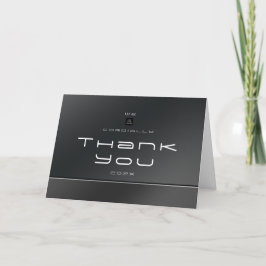 Cartão De Agradecimento Chic Modern Business Black