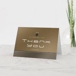 Cartão De Agradecimento Chic Modern Business Brown