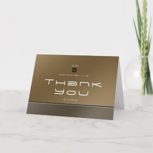Cartão De Agradecimento Chic Modern Business Brown