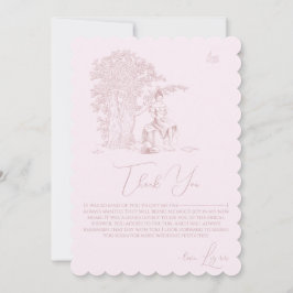 Cartão De Agradecimento Chic Moderno Toile de Jouy Piquenique Chá de Noiva