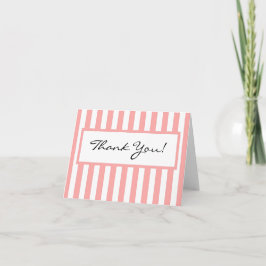 CARTÃO DE AGRADECIMENTO CHIC OBRIGADO NOTE_ 04 STRIPES BRANCAS/BLUSH