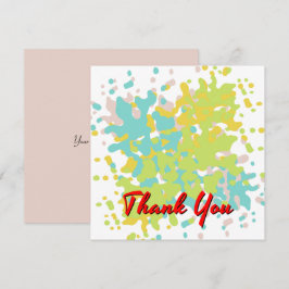 Cartão De Agradecimento Chic Pastel Watercolor Spots Red Text