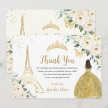 Chic Quinceañera Ivory Floral Paris 16º Aniversári